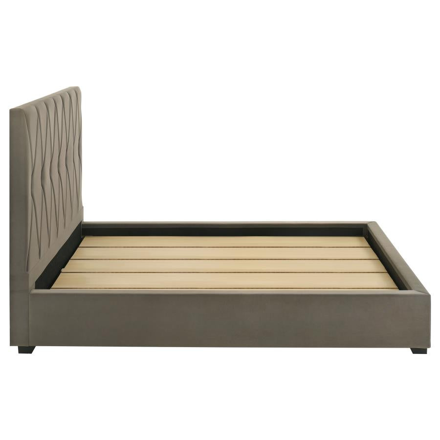 Delsea Upholstered Queen Panel Platform Bed Light Brown-zoom-6