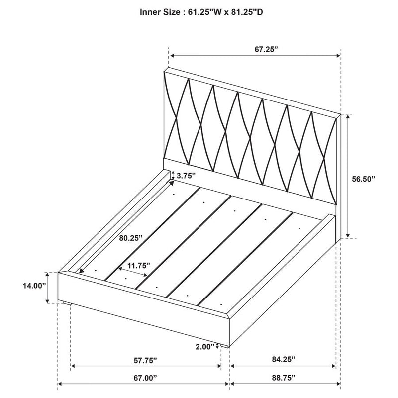 Delsea Upholstered Queen Panel Platform Bed Light Brown-zoom-