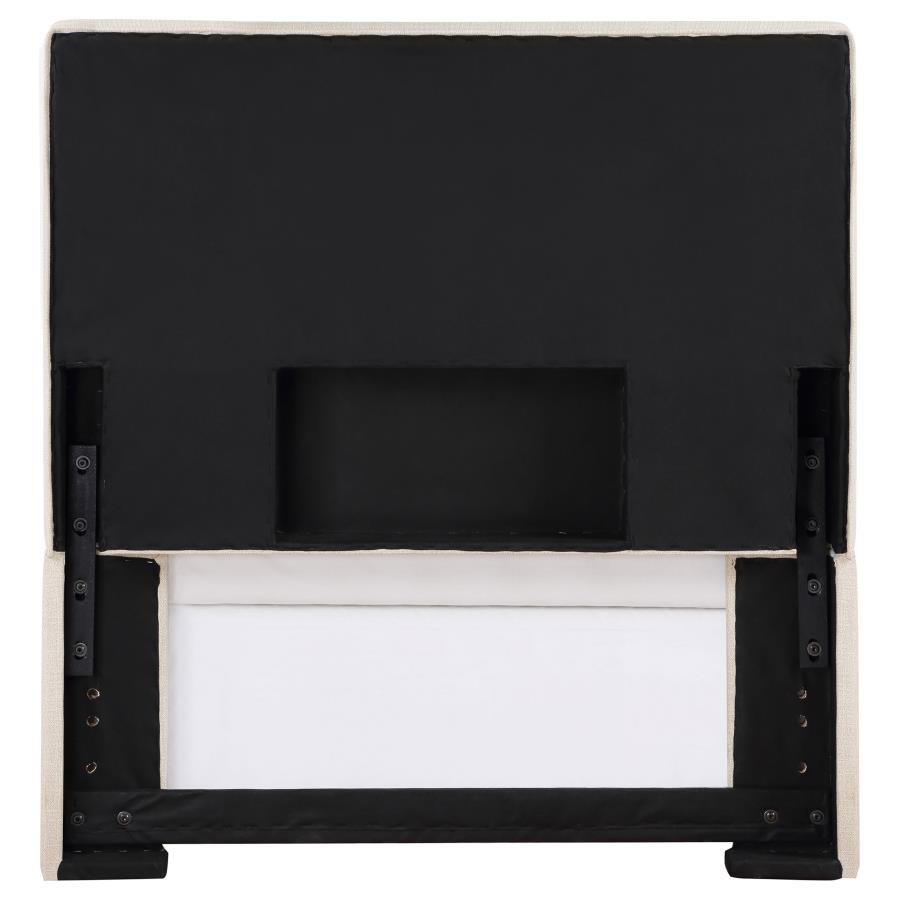 Pirro Upholstered Twin Panel Headboard Sand-zoom-5