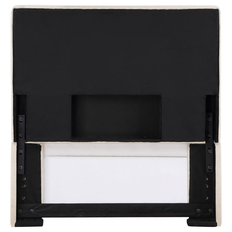 Pirro Upholstered Twin Panel Headboard Sand-zoom-