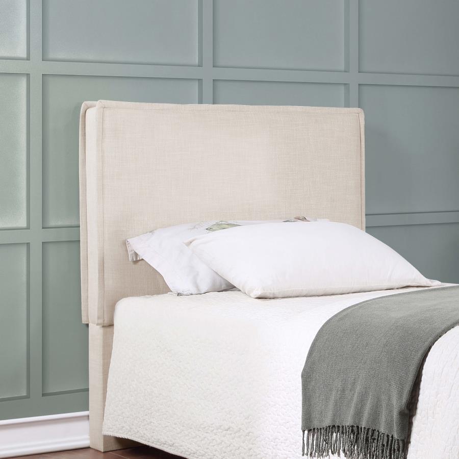 Izzy Upholstered Twin Panel Headboard Sand-zoom-2