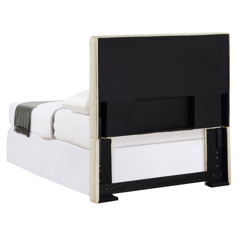 Kosmo Upholstered Twin Panel Headboard Sand-zoom-
