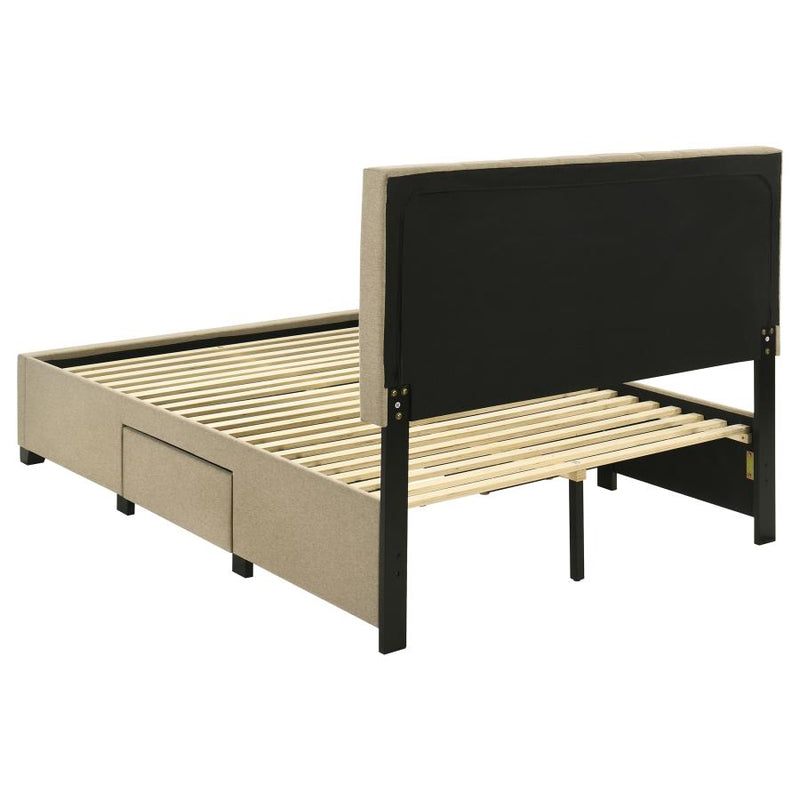 Wheatland 4-drawer Upholstered Full Storage Bed Light Brown-zoom-