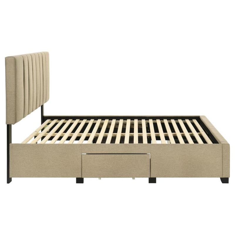 Wheatland 4-drawer Upholstered Full Storage Bed Light Brown-zoom-