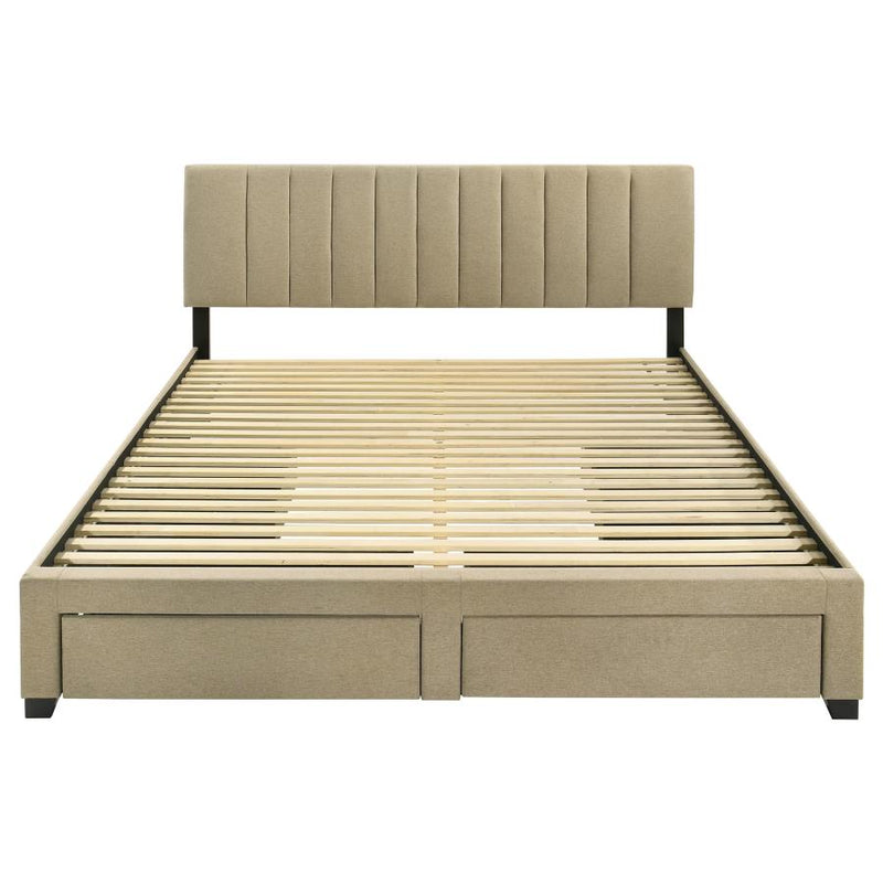 Wheatland 4-drawer Upholstered Eastern King Storage Bed Brown-zoom-