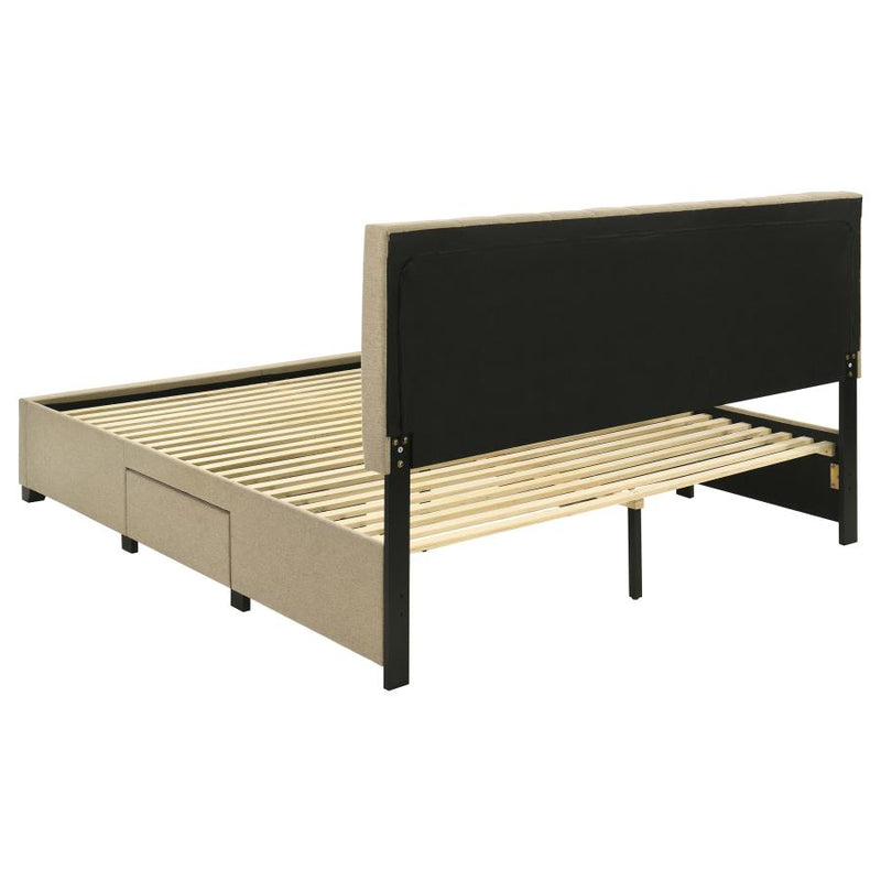 Wheatland 4-drawer Upholstered Eastern King Storage Bed Brown-zoom-