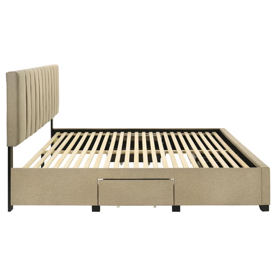 Wheatland 4-drawer Upholstered Eastern King Storage Bed Brown-zoom-10