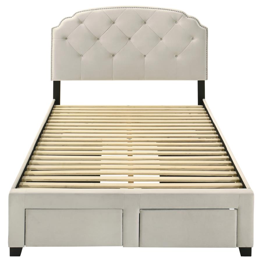 Marianna 4-drawer Upholstered Full Storage Bed Cream-7