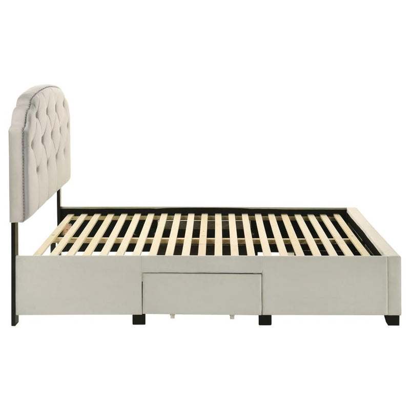 Marianna 4-drawer Upholstered Full Storage Bed Cream-zoom-