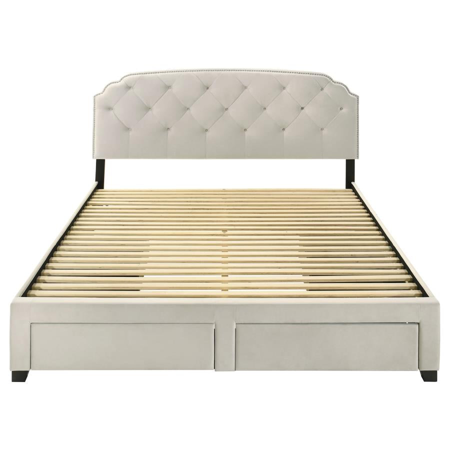 Marianna 4-drawer Upholstered Eastern King Storage Bed Cream-7