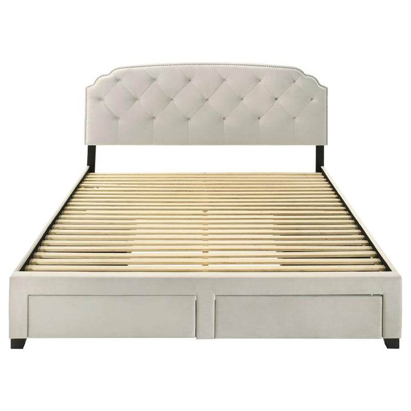 Marianna 4-drawer Upholstered Eastern King Storage Bed Cream-zoom-