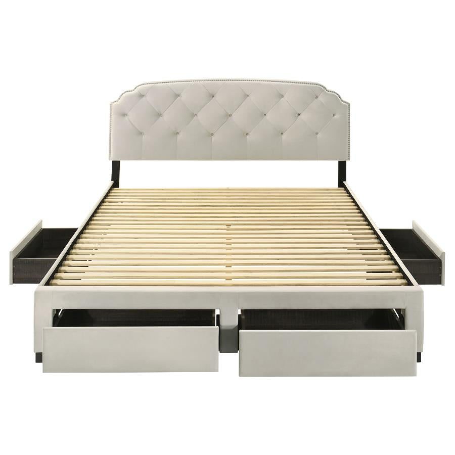 Marianna 4-drawer Upholstered Eastern King Storage Bed Cream-zoom-8