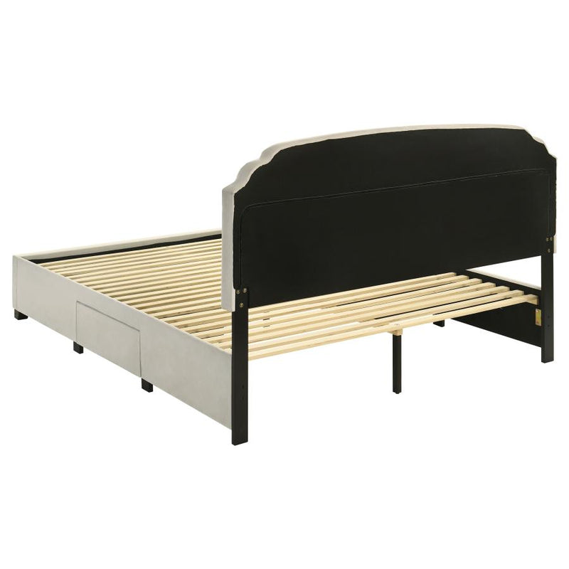 Marianna 4-drawer Upholstered Eastern King Storage Bed Cream-zoom-