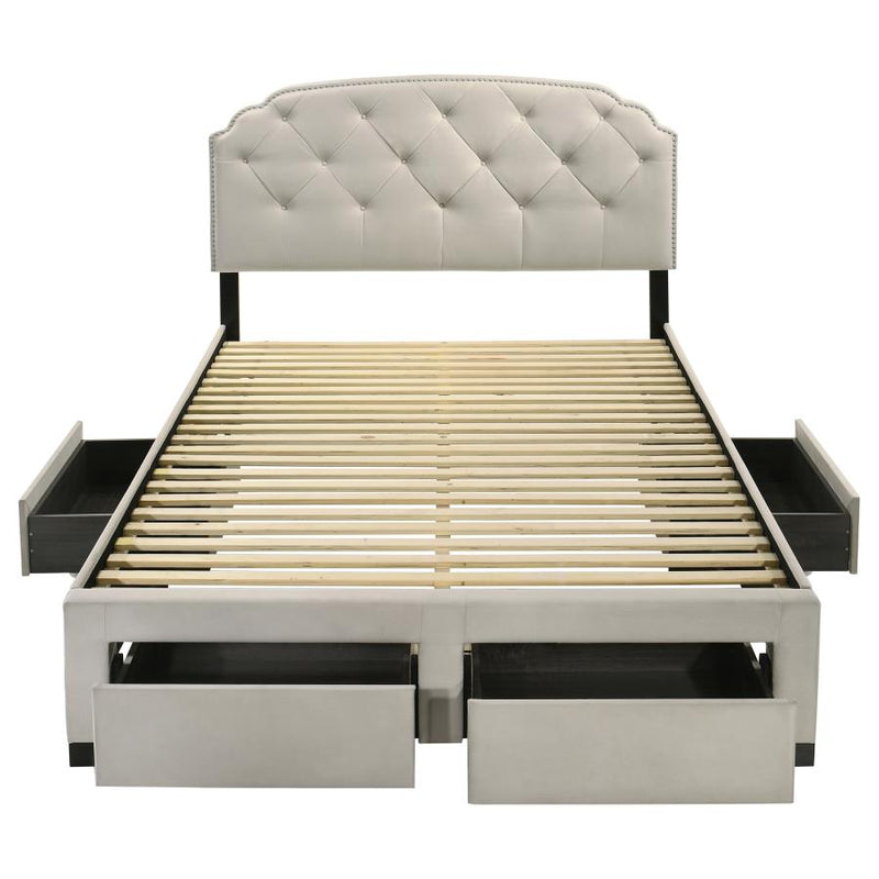 Marianna 4-drawer Upholstered Queen Storage Bed Cream-zoom-