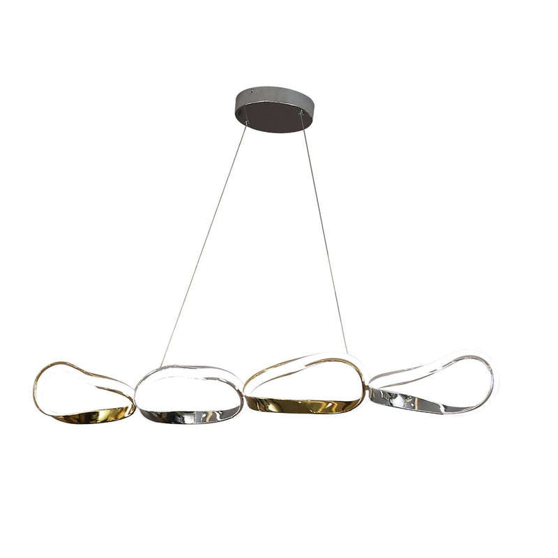 Prague Horizontal Chandelier // Gold & Chrome-zoom-