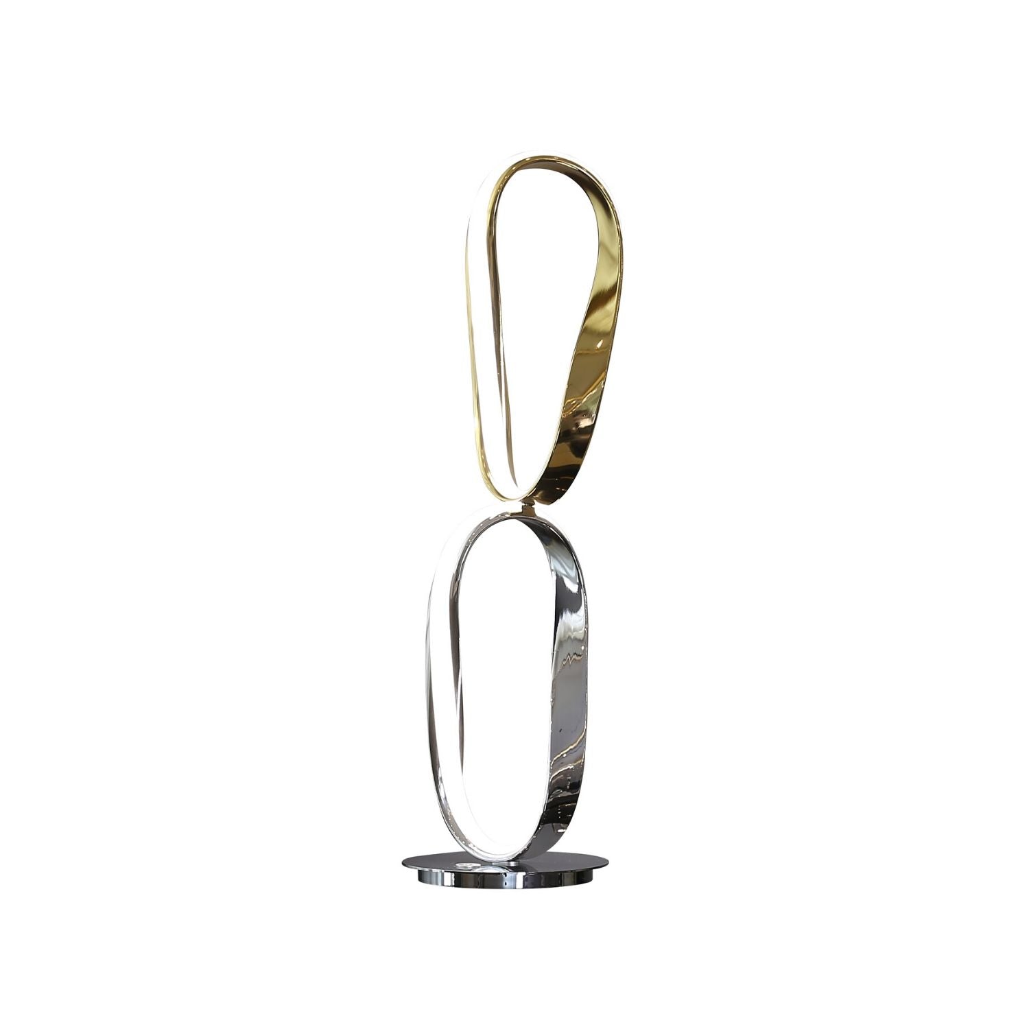 Prague Chrome & Gold Table Lamp // Natural White LED Strip & Touch Dimmer-1