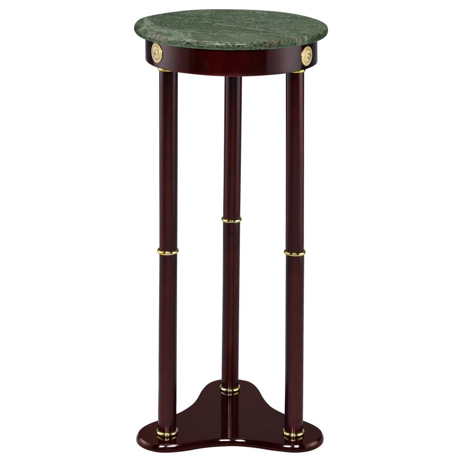 Edie Round Marble Top Plant Stand Merlot-3