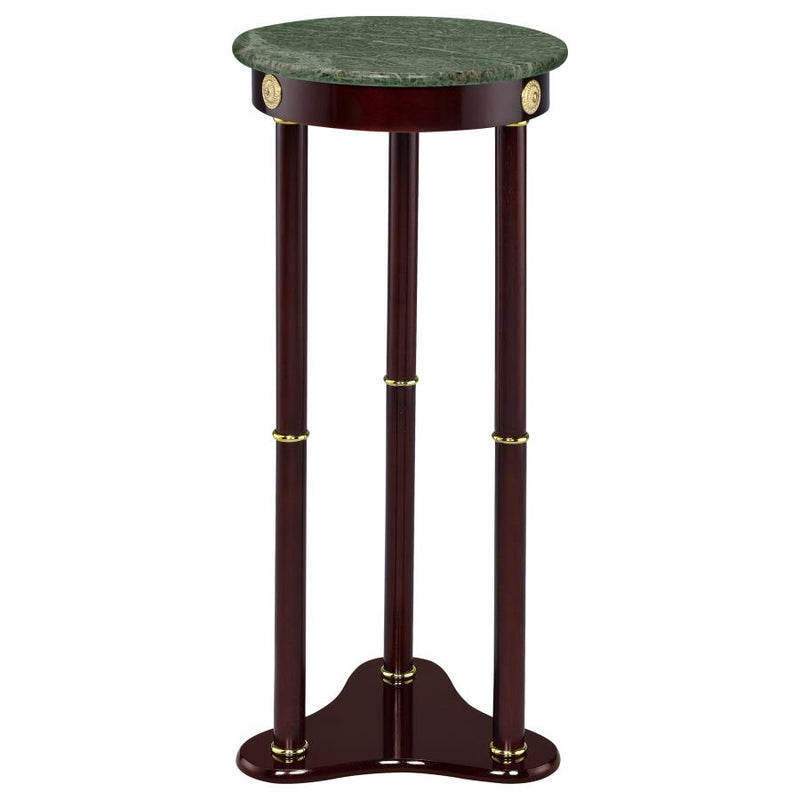 Edie Round Marble Top Plant Stand Merlot-zoom-