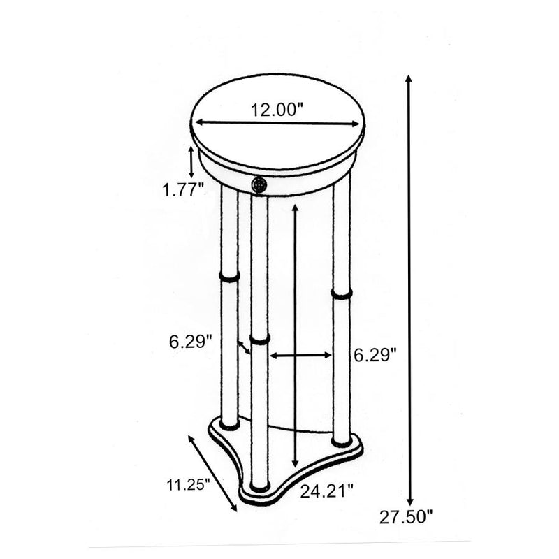 Edie Round Marble Top Plant Stand Merlot-zoom-