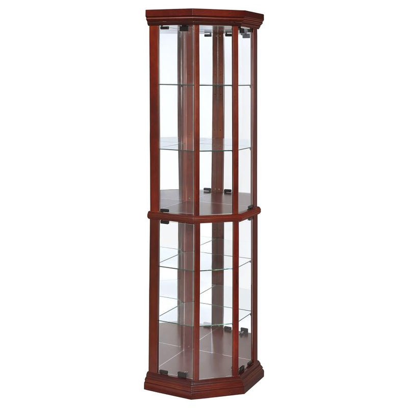 Appledale 6-shelf Corner Curio Display Cabinet Medium Brown-zoom-