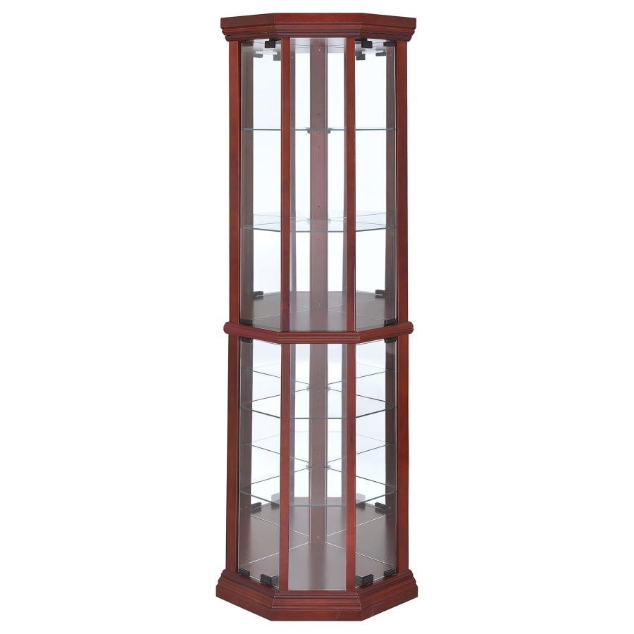 Appledale 6-shelf Corner Curio Display Cabinet Medium Brown-zoom-3