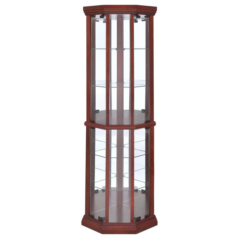 Appledale 6-shelf Corner Curio Display Cabinet Medium Brown-zoom-