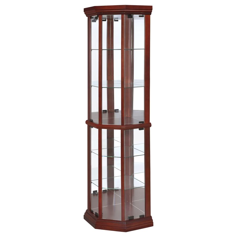 Appledale 6-shelf Corner Curio Display Cabinet Medium Brown-zoom-4
