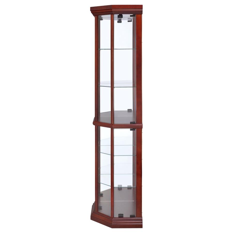 Appledale 6-shelf Corner Curio Display Cabinet Medium Brown-5