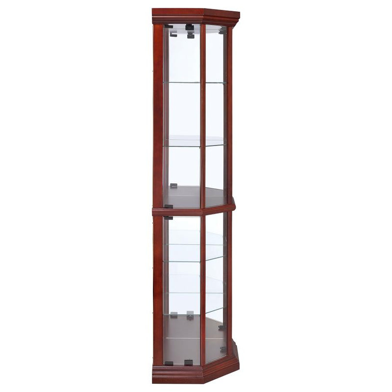 Appledale 6-shelf Corner Curio Display Cabinet Medium Brown-zoom-