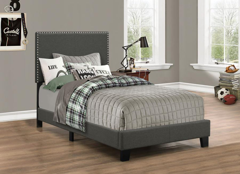 Boyd Upholstered Twin Panel Bed Charcoal-zoom-