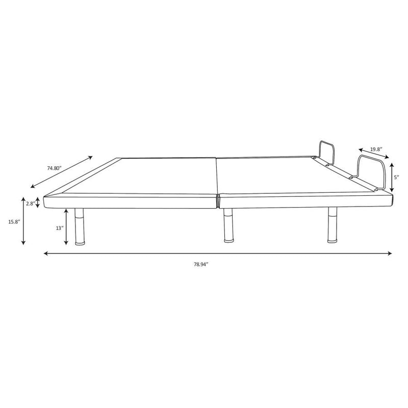 Clara Eastern King Adjustable Bed Base Grey and Black-zoom-