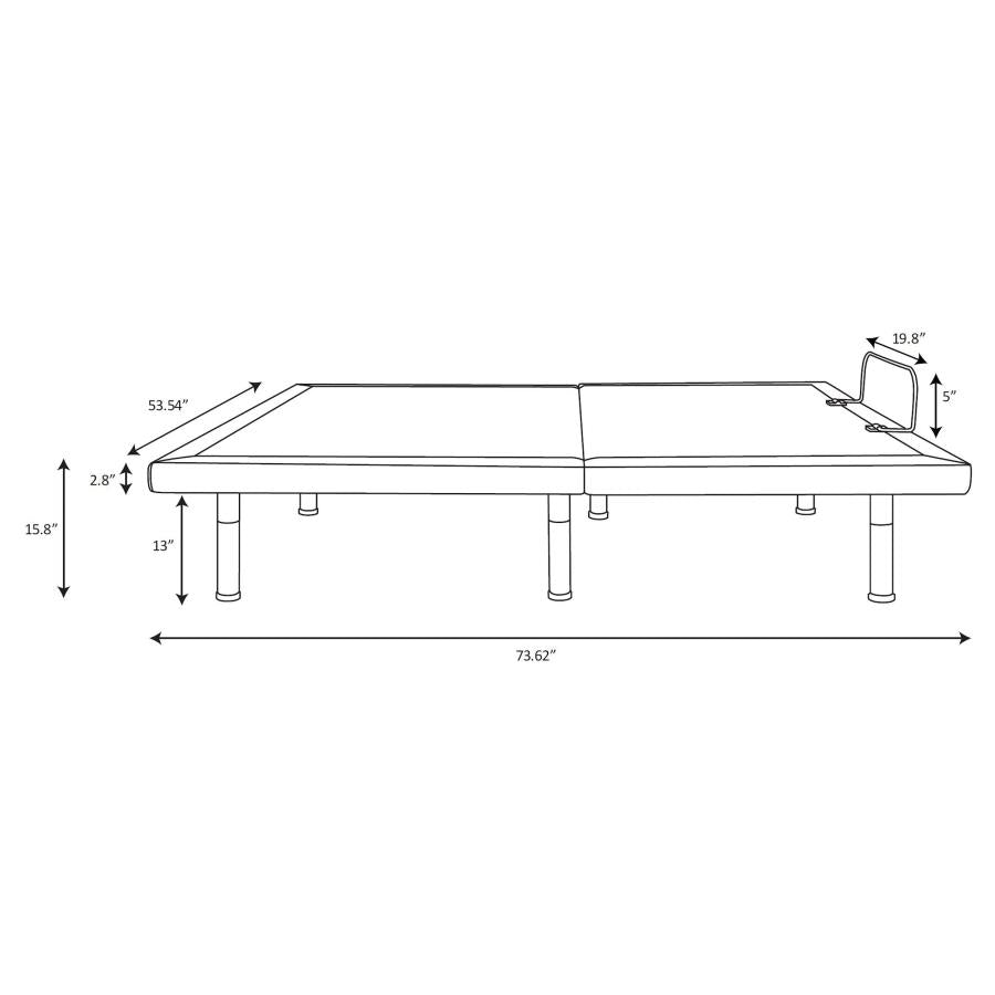 Negan Full Adjustable Bed Base Grey and Black-19