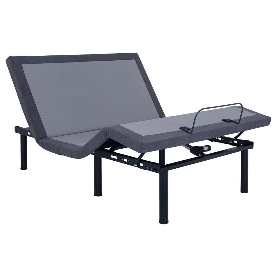 Negan Twin Extra Long Adjustable Bed Base Grey and Black-4