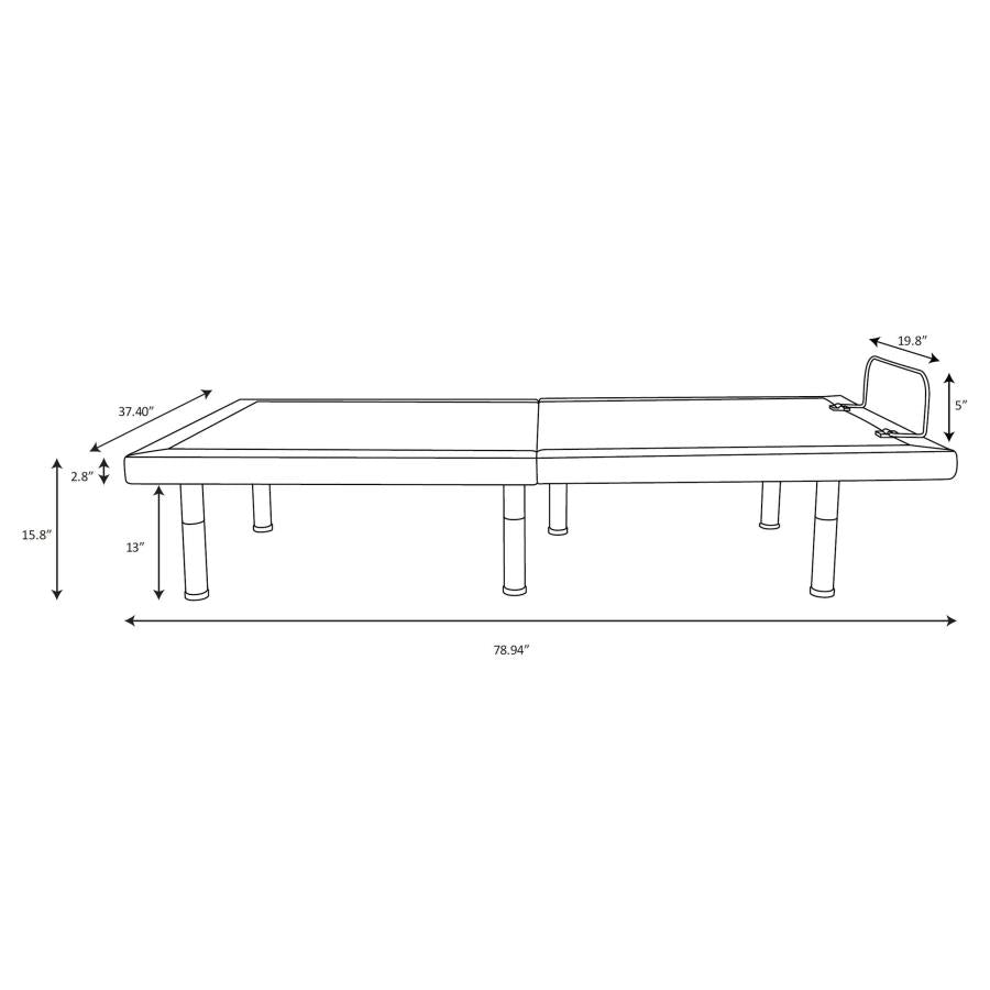 Negan Twin Extra Long Adjustable Bed Base Grey and Black-19