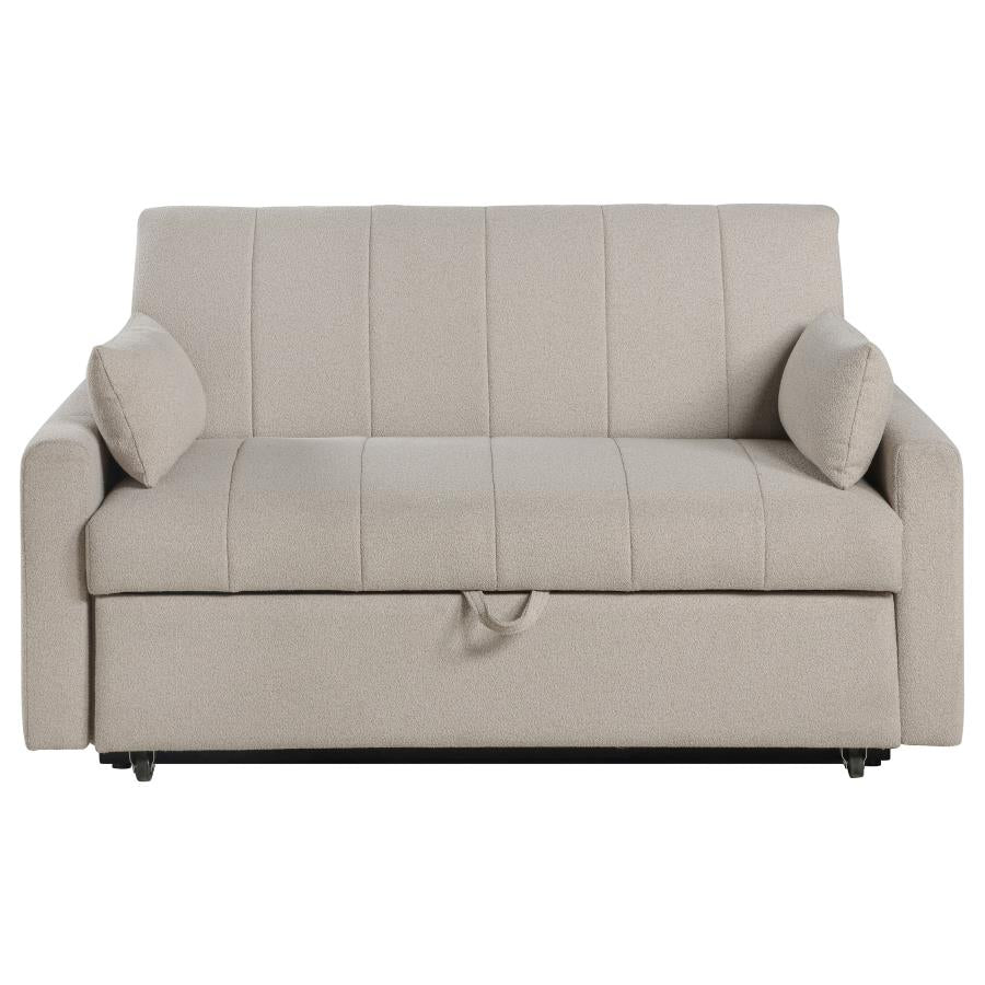 Portland Boucle Upholstered Sleeper Sofa Bed Latte-zoom-7
