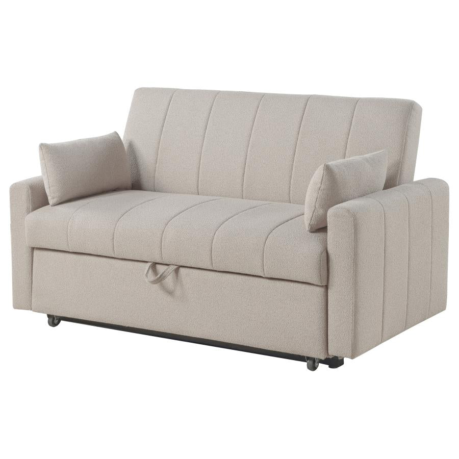 Portland Boucle Upholstered Sleeper Sofa Bed Latte-zoom-8
