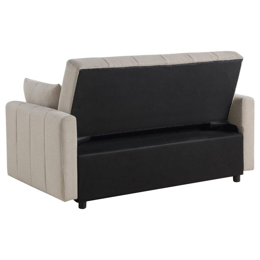 Portland Boucle Upholstered Sleeper Sofa Bed Latte-zoom-10