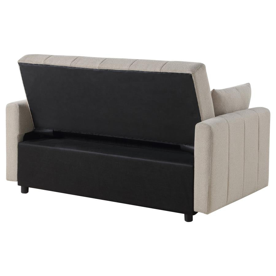 Portland Boucle Upholstered Sleeper Sofa Bed Latte-zoom-11