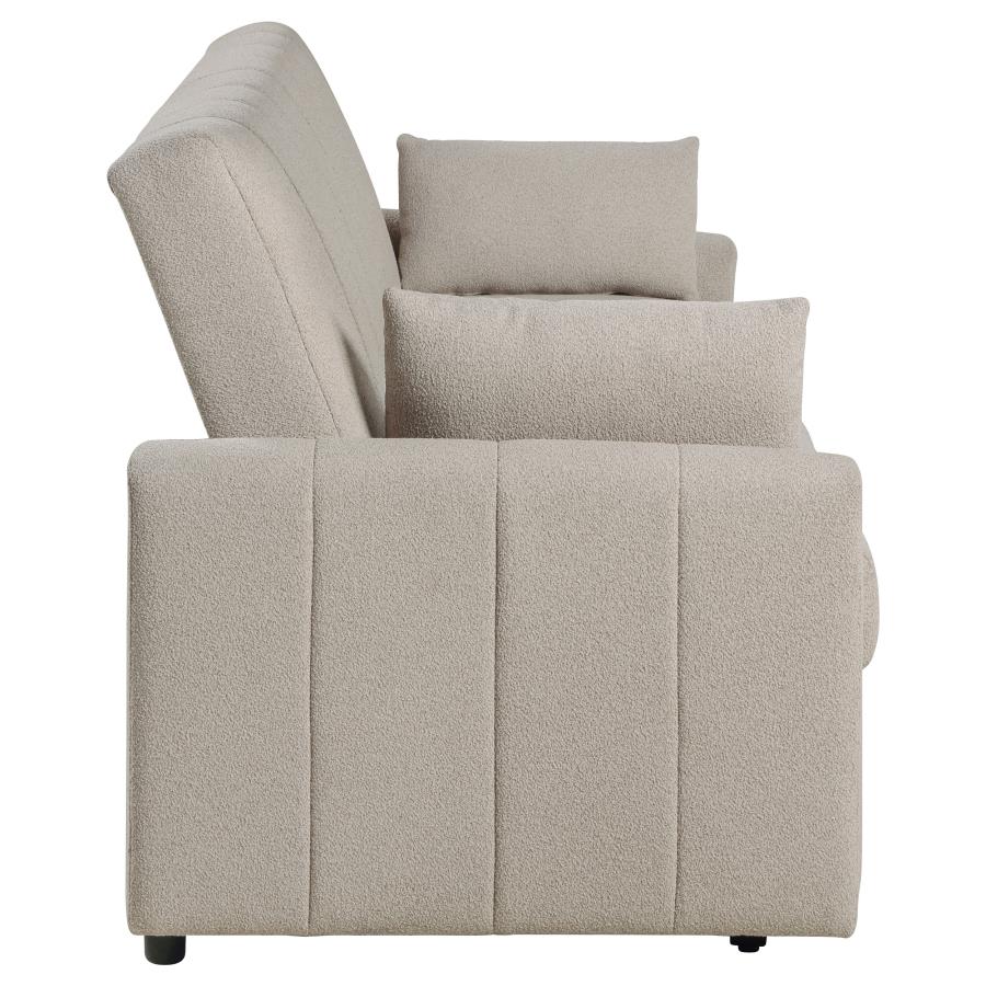 Portland Boucle Upholstered Sleeper Sofa Bed Latte-12