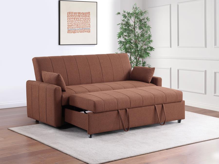 Portland Boucle Upholstered Sleeper Sofa Bed Copper-3