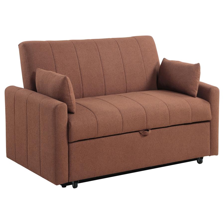 Portland Boucle Upholstered Sleeper Sofa Bed Copper-1