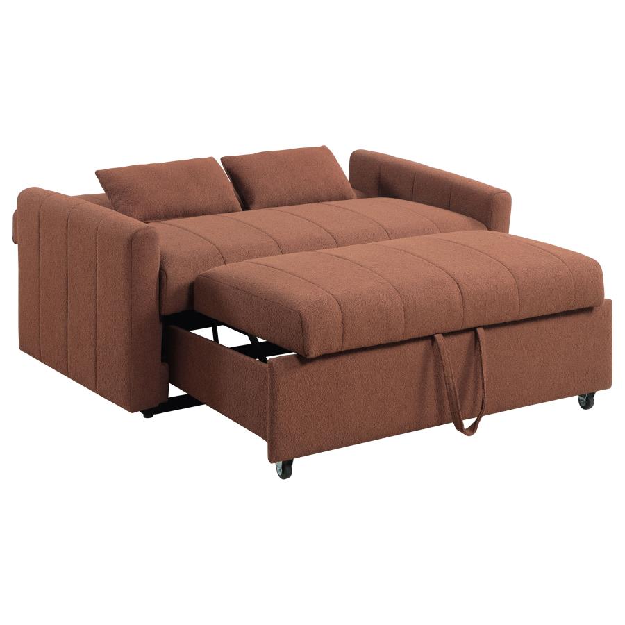 Portland Boucle Upholstered Sleeper Sofa Bed Copper-6