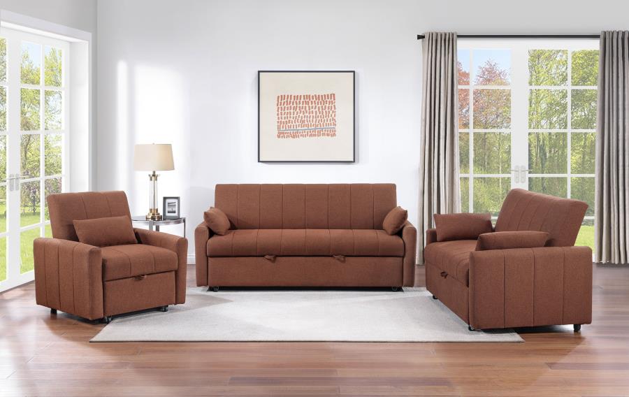 Portland Boucle Upholstered Sleeper Sofa Bed Copper-15