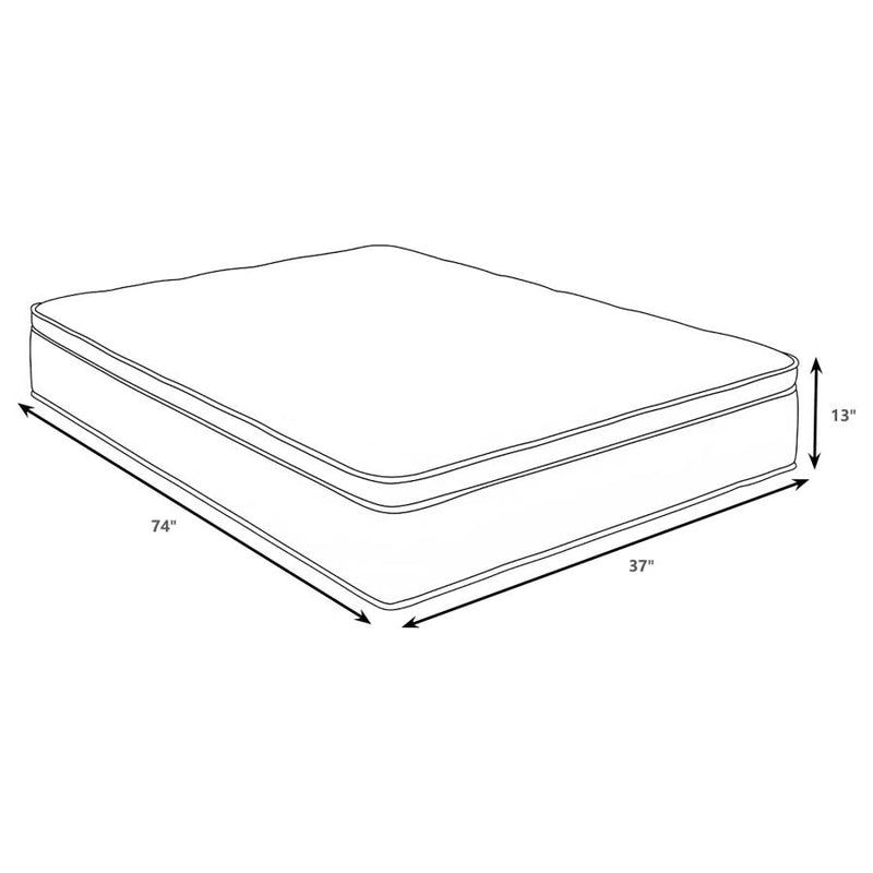 Sommet 13-inch Twin Bamboo Euro Top Memory Foam Hybrid Mattress-zoom-