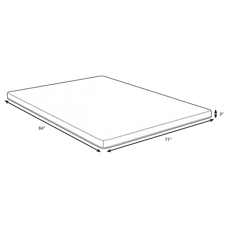 Cascade 3-inch California King Cool Memory Foam Mattress Topper-zoom-