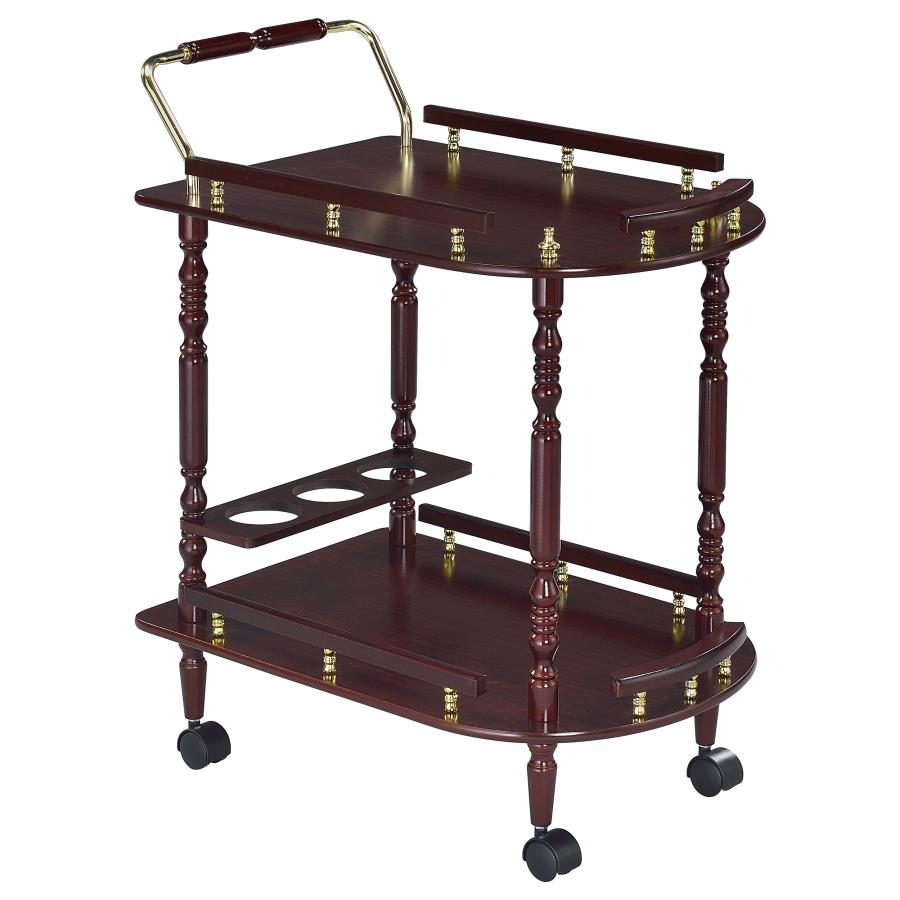 Palmer 2-tier Rectangular Wood Bar Cart Merlot-1