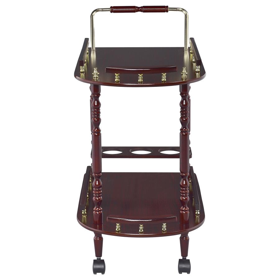 Palmer 2-tier Rectangular Wood Bar Cart Merlot-3