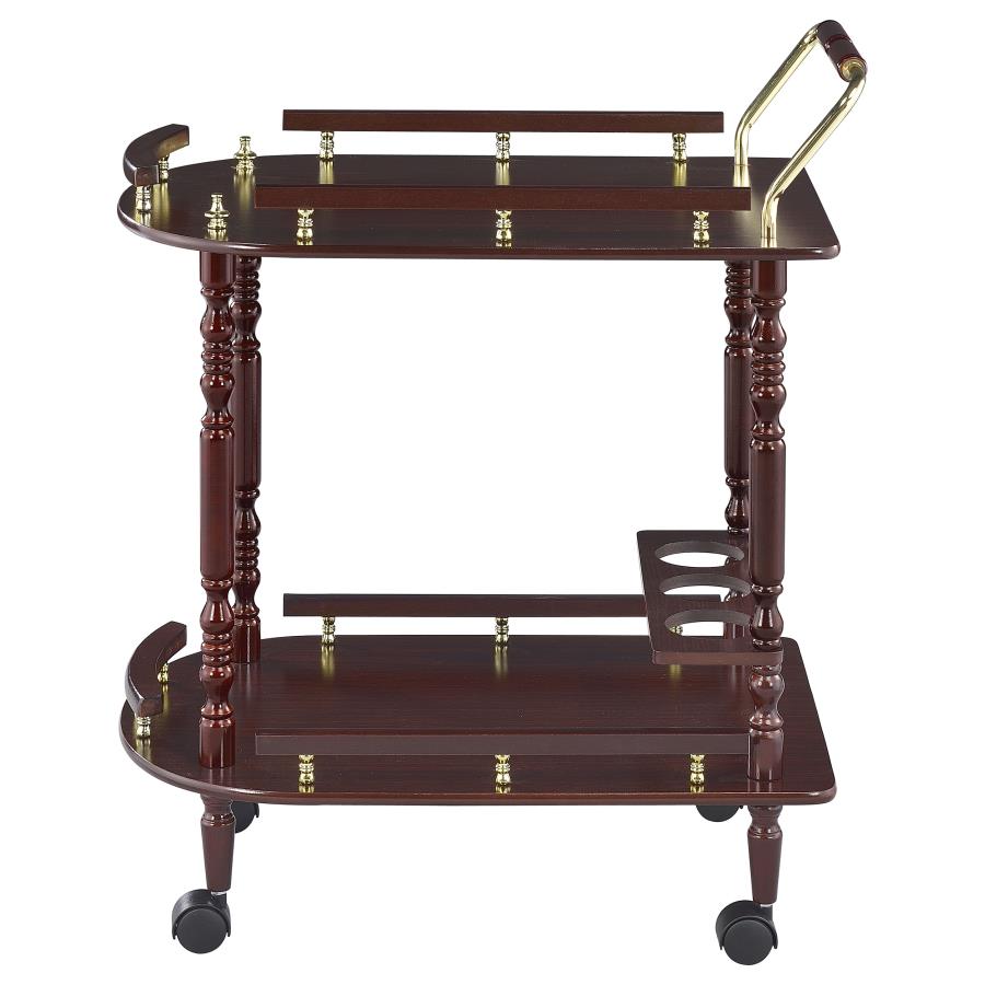 Palmer 2-tier Rectangular Wood Bar Cart Merlot-zoom-5