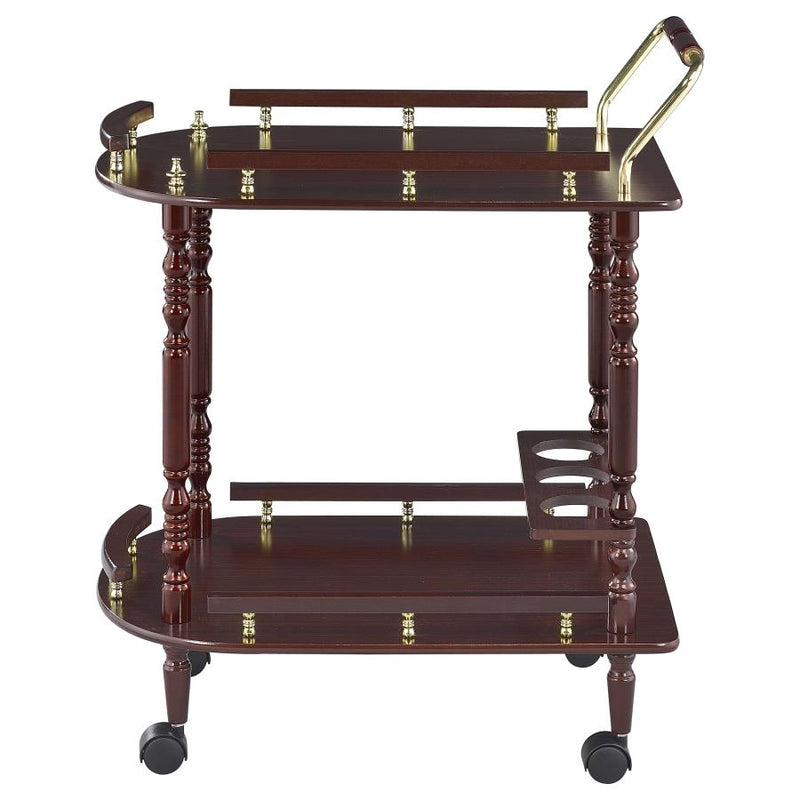 Palmer 2-tier Rectangular Wood Bar Cart Merlot-zoom-