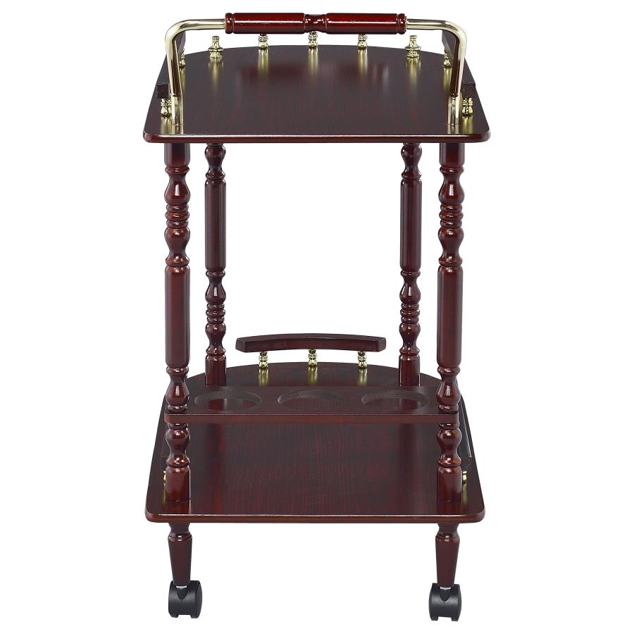 Palmer 2-tier Rectangular Wood Bar Cart Merlot-6